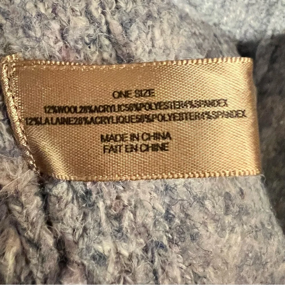 Anthropologie Cardigan Short Sleeve Chunky Knit Open Marled Blue‎ Gray OS - Picture 6 of 7